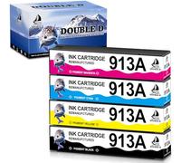 DOUBLE D 913A Compatible para HP 913A, No interesado por la actualización, para HP PageWide Pro 377dw 477dw 377dn 577dw 352dw 352dn 452dw 477dn 452dn 577z 552dw MFP P55250dw P577500dw dw (BK/C/ M/Y)