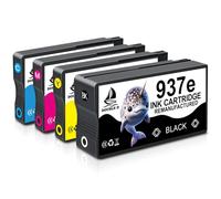 DOUBLE D 937E Cartuchos de Tinta para Cartuchos de Tinta HP 937 Cartuchos 937XL,Último Chip,Trabajo para la Impresora HP Officejet Pro 9720 9730 9120 9120b 9110b 9720b 9130b 9117b,4 Paquetes