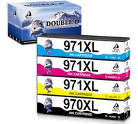 DOUBLE D 970XL 971XL Reemplazo para HP 970XL 971XL compatible con HP Officejet Pro X476dw X451dw X576dw X551dw (4PK)