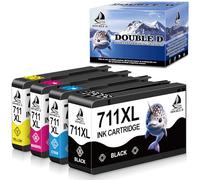 DOUBLE D Cartuchos de Tinta 711XL CZ129A CZ133A CZ130A CZ132A CZ131A Compatibles con HP 711 711XL 711 XL Cartuchos de Tinta de Repuesto para HP DesignJet T120 24 T120 610 T520 24 T520 T520 610 T520