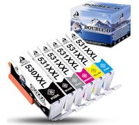 DOUBLE D Cartuchos de Tinta PGI-530 CLI-531 XXL Reemplazo para Canon 530XXL 531XXL PGI530 CLI531 PGI-530XXL CLI-531XXL Compatible para Canon Pixma TS8750 TS8751 Impresora,6 Paquete