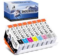 DOUBLE D CLI-65 - Cartuchos de tinta compatibles con Canon 65, CLI-65, CLI65, CLI 65, tinta de alto rendimiento, funciona con impresora Canon PIXMA PRO-200, PIXMA PRO-200S, PRO200, PRO200S, paquete de