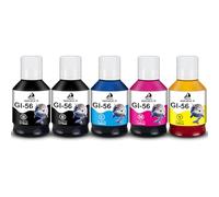 DOUBLE D GI-56 - Botella de tinta compatible con impresoras Canon GI-56 Ink GI56 GI56 para impresoras Canon MAXIFY GX7050 GX6050 GX5050 GX4050 GX3050 (paquete de 5, GI-56BK*2, CI-56C*1, CI-56Y*1, CI