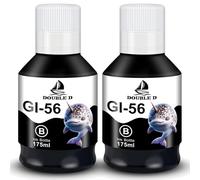 DOUBLE D GI-56 - Botella de tinta negra compatible con impresoras Canon GI-56 Ink Black GI56 GI56 para impresoras Canon MAXIFY GX7050 GX6050 GX5050 GX4050 GX3050 (paquete de 2, GI-56BK)