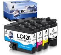 DOUBLE D LC426 Cartuchos de Tinta Compatible para Brother LC426 LC426VAL LC426XL Reemplazo para Brother MFC-J4335DW MFC-J4340DW MFC-J4535DW MFC-J4540DW (4 Paquetes,Negro Cian Magenta Amarillo)