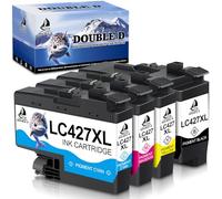 DOUBLE D LC427XL Cartuchos de Tinta Compatible para Brother LC427 LC427XL Tinta Reemplazo para Brother MFC-J6955DW MFC-J5955DW MFC-J6957DW MFC-J6959DW HL-J6010DW Impresoras (4 Unidades LC427 XL Tinta)