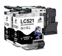 DOUBLE D LC521 - Cartuchos de tinta negra para impresoras Brother LC521 LC521XL LC 521 LC521VAL, compatibles con impresoras Brother DCP-J1260W DCP-J1310DW DCP-J1313DW DCP-J1360DW DCP-J1460DW