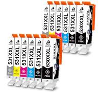 DOUBLE D PGI-530 CLI-531 XXL Cartuchos de tinta de repuesto para Canon 530XXL 531XXL PGI530 CLI531 PGI-530XXL CLI-531XXL compatibles con impresora Canon Pixma TS8750 TS8751, paquete de 12