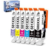 DOUBLE D PGI-580XXL CLI-581XXL 580 581 Cartuchos de Tinta compatibles con Canon Pixma TS8150 TS8151 TS8152 TS8250 TS8251 TS8252 TS8352 TS705 TS9150 TS9155 6PK