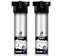 DOUBLE D T9451 Cartuchos de Tinta Compatibles para Epson T9451 Cartucho de Tinta Reemplazo de Tinta para Epson Workforce Pro WF-C5710DWF WF-C5790DWF WF-C5210DW WF-C5290DW (2 Negro)