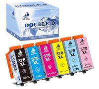 DOUBLE D Tinta 378XL Compatible para Epson 378 Cartuchos de Tinta para Epson XP 8700 Cartuchos de Tinta para Impresora XP-8500 XP-8505 XP-8600 XP-8605 XP-8000 XP-8005