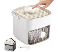Double Deck Ice Tray, 48 Cube Easy Press Container, 6.3x5.71x5.91 Inches Portable Box with Lid, BPA Free Freezing Set, High Capacity Storage Bin with Scoop Style, DIY Beverage Tool for Cocktail