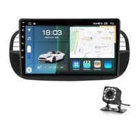 Double DIN Car Stereo with Touchscreen, DVD Player & GPS Navigation for Fiat 500 (2007-2016) - Wireless CarPlay, Android Auto, 2+32GB, Android 14, 9-Inch Display