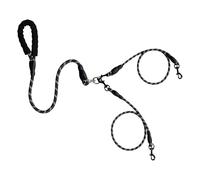Double Dog Cable, Lead for Two Pets, Shock Absorbing Bungee Rope, Split Leash Design, Durable Material, Ideal para caminar, viajes, viajes, actividades al aire libre 1,08 cm y 2,2 cm Negro