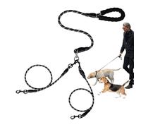 Double Dog Coupler, No Bungee Design, Heavy Duty Pet Lead, Comfortable Dog Handle, Shock Absorbing Walking Gear, Adjustable Outdoor Accessory for on Travel or Walks