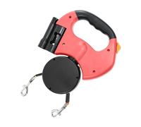 Double Dog Lead with Light - Portable Wear-Resistant Lash for Pet Control, Reflective Night Cuerda | Cordón de doble mascota ajustable para viajes nocturnos, paseos urbanos