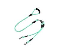 Double Dog Strap, Double Dog Rope, Pet Safety Leash, 360° Rotating Buckle, Sponge Handle Comfort, Outdoor Walking Hiking Running, 130 cm, color verde rosa, 1 pieza