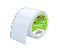 Double Dragon, 1,100 Etiquetas Térmicas Directas, 60mm x 30mm | Adhesivas Blancas Premium con Recubrimiento | Resistente a los Arañazos | Compatible con Impresoras Zebra, MUNBYN, Rollo, Toshiba