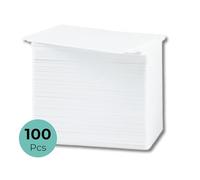 Double Dragon, 100 Tarjetas de Identificación de PVC Blanco, CR80 30 Mil (760 Micras), Compatibles con Impresoras ID Zebra, Magicard, Evolis, Fargo, Datacard y NiSCA, 86 x 54 mm