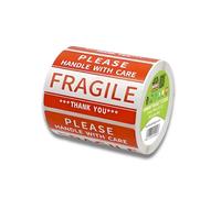 Double Dragon, 500 Etiquetas Frágiles Manejar con Cuidado, Adhesivas Fuertes, 2x3 Pulgadas (50x76 mm)