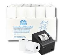 Double Dragon, Rollo de papel térmico premium de 80 x 80 mm para recibos de caja registradora, impresora EPOS, terminal POS [Paquete de 60]