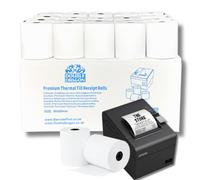 Double Dragon Rollos de papel térmico prémium de 80x80 mm, máquina de tarjetas de crédito PDQ, para Epson Citizen Toshiba Star TSP Printer TH243 CBM232 CBM233 CBM253 (5 rollos)