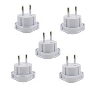 Double Dragon UK to EU Travel Plug Adapter | UK 3 Pin to European 2 Pin Plug Converter Type C, E, F for Spain, France, Italy, Portugal, Germany, Greece, Sweden, Norway, Denmark, Turkey | (Pack of 5)