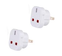 Double Dragon UK to US & Australia Travel Adapter | 3-Pin to 2-Pin Plug Converter with Swivel Pins | Works in USA, Canada, Japan, Thailand, Australia, New Zealand, China & More | 100V-240V | 2-Pack