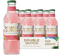 Double Dutch Soda de pomelo rosa | 24 botellas de 200 ml | Mezclador perfecto bajo en calorías para cócteles, sin conservantes ni sabores artificiales (paquete de 24)