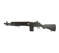 Double Eagle Rifle Airsoft M14 Estilo M35F - Modelo Muelle - Armado Manual/Disparo Monotiro - Material: Plástico Alta Resistencia - Color: Negro - Potencia 0.4 Julios