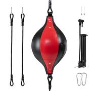 Double End Bag - Boxing Speed Bag | Punching Training Ball | Hanging Leather Double-Ended Boxing Ball | Elastic PU Leather Dôuble End Punching Bags for Gym Fitness Coordination Core Training