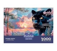 Double Exposure of A Black Jungle Feline 1000 Stück Premium-Karton Puzzle Kitten Stressabbau Familienspiel Puzzles Für Erwachsene Und Kinder 70x50cm/1000pcs