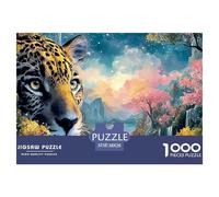 Double Exposure of A Jaguars 1000 Stück Ökopapier Puzzle Kitten Lebendige Bilder Familienspiel Puzzles Für Erwachsene Und Kinder 38x26cm/1000pcs