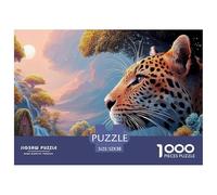 Double Exposure of The Jaguar 1000 Piezas Cartulina Premium Rompecabezas DIY African Wildlife Antiestrés Juego Creativo Rompecabezas Regalos para Familia Y Amigos 52x38cm/1000pcs