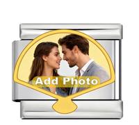 Double Fair Gold Sector - Pulsera con dije italiano con foto personalizada, base de acero inoxidable, área de imagen de 8 x 5 mm, dije de imagen personalizado para mujer, añade tu foto, logotipo o