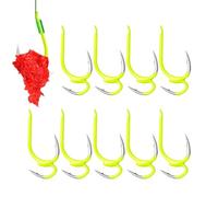 Double Fishing Hooks 10 Pieces - - Anti-Escape Open Shank Fishing Tackle |