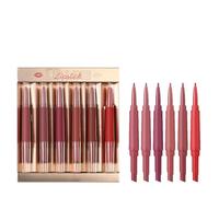 Double Head Lipstick Lipstift LipStift - 6er LipStift LipStift Lipinst Stift Set - Blurred Beauty Makeup Shine Dating On the Way - Contorno de labio resistente al agua Conjunto de lápiz de l