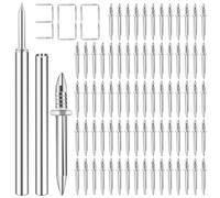 Double-Head Skirting Thread Seamless Nail, Double-Headed Skirting Nails, Invisible Nails with Sleeve Barrels Tool, Invisible Security Non-marking Traceless Board Fasteners Screws(300Pcs)