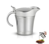 Double Insulated Gravy Boat, Stainless Steel Gravy Bowl Sauce Jug Kitchen Accessories with Lid for Gravy Cream (Tamaño pequeño 450ml)