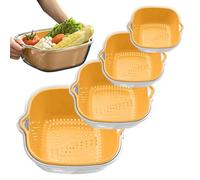 Double-Layer Dishwashing Basket - Fruit And Vegetable Strainer Bowl | PP+PET Food-Safe Colander, Quick-Drain Kitchen Basket, Stackable Wash And Rinse Tray, Multi-Purpose Cooking Accessory
