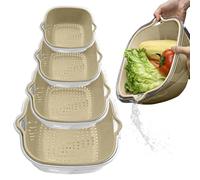 Double-Layer Dishwashing Basket - Fruit And Vegetable Strainer Bowl | PP+PET Food-Safe Colander, Quick-Drain Kitchen Basket, Stackable Wash And Rinse Tray, Multi-Purpose Cooking Accessory