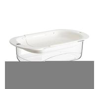 Double-Layer Draining Basket, Retractable Kitchen Colander, 14.57x8.46x4.13 Inches Space-Saving Basin, Adjustable Handles, Sink Strainer for Washing Fruits Vegetables Pasta and Rice Use