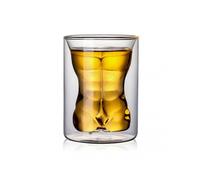 Double-Layer Glass Whiskey Tumbler Creative Abs Design Beer and Liquor Cup Durable Heat-Resistant 300ml Ideal for Spirits and Cocktails Elegant Clear