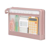 Double Layer Mesh Pouch, A4 Clear Zipper Organizer Bag, Portable File Storage Sleeve with Smooth Zip Closure, Transparent Mesh Document Holder, Office Supply Organizer for School Work