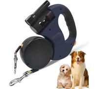 Double Leash for 2 Dogs, 3 m Retractable Pet Lead, 360° Tangling Reflective Safety Cable for Night Walks, Jogging and Camping with