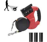 Double Leash for 2 Dogs, 3 m Retractable Pet Lead, 360° Tangling Reflective Safety Cable for Night Walks, Jogging and Camping with