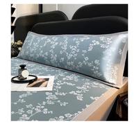 Double Long Pillowcase New Summer Cool Ice Silk Cool Long Pillowcase Available in Sizes of 48x100/48x120/48x150/48x180cm(Qiangweimeigui-LAN,48x100cm 1pcs)
