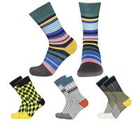 DOUBLE M, Pack 12, Calcetines de Media Pierna, Unisex, Estampados Divertidos, 4 Pares de Calcetines, Coloridos, Design, Talla Única