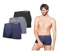 DOUBLE M, Pack 3 Boxers, Calzoncillos Hombre, Forro Interior, Bóxers Cómodos, Suaves, Material Malla de Nailon, Pack Mixto Azul, Negro, Gris, Cinturilla Elástica, Tallas M,L,XL,XXL