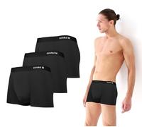DOUBLE M, Pack 3 Boxers, Calzoncillos Hombre, Forro Interior, Bóxers Cómodos, Suaves, Material Seda de Hielo, Bóxers Negro, Cinturilla Elástica, Tallas M,L,XL,XXL